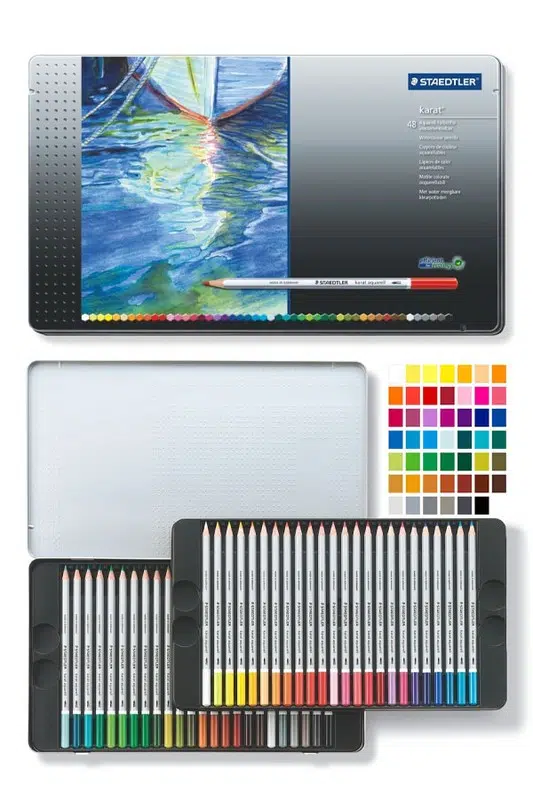 مدادرنگی ۴۸فلزی آبرنگی کارات آلمانی استدلر staedtler karat